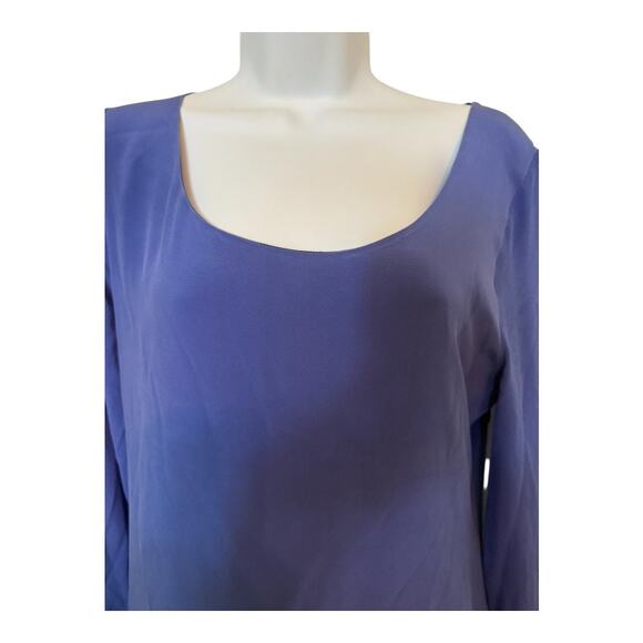 By Smith New York Silk Blue/Purple Long Sleeve Dress 4 - Picture 6 of 8
